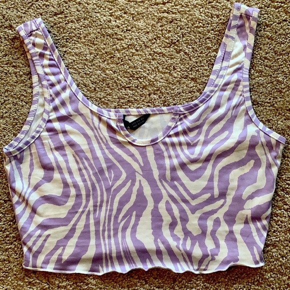 SHEIN Tops - Purple and white crop top